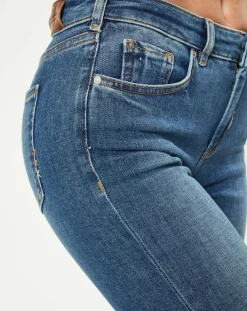 Jean bohemienne taille haute Skinny bleu moyen-Scotch & Soda New