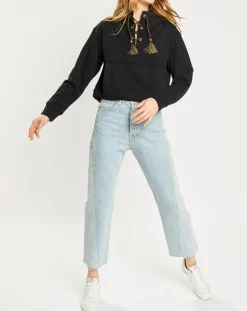 Femme Scotch & Soda Jeans^Jean boyfriend crop det couture bleu clair
