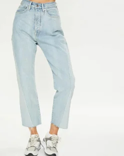 Femme Scotch & Soda Jeans^Jean boyfriend crop det couture bleu clair