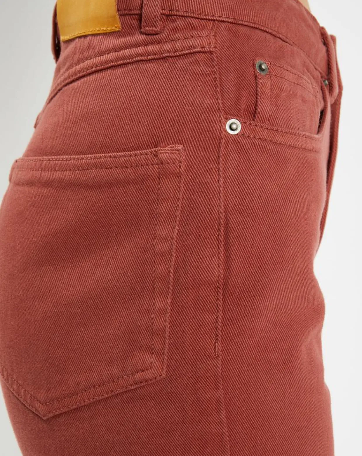 Jean délavé en Toile de coton 7/8 marron-Galeries Lafayette Clearance