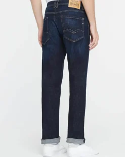 Homme Replay Jeans^Jean droit 100% Coton Bio Pure Denim Rocco bleu foncé