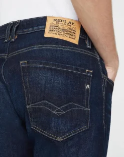 Homme Replay Jeans^Jean droit 100% Coton Bio Pure Denim Rocco bleu foncé