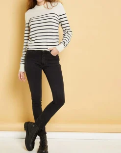 Femme Acquaverde Jeans^Jean droit Chiara noir vintage
