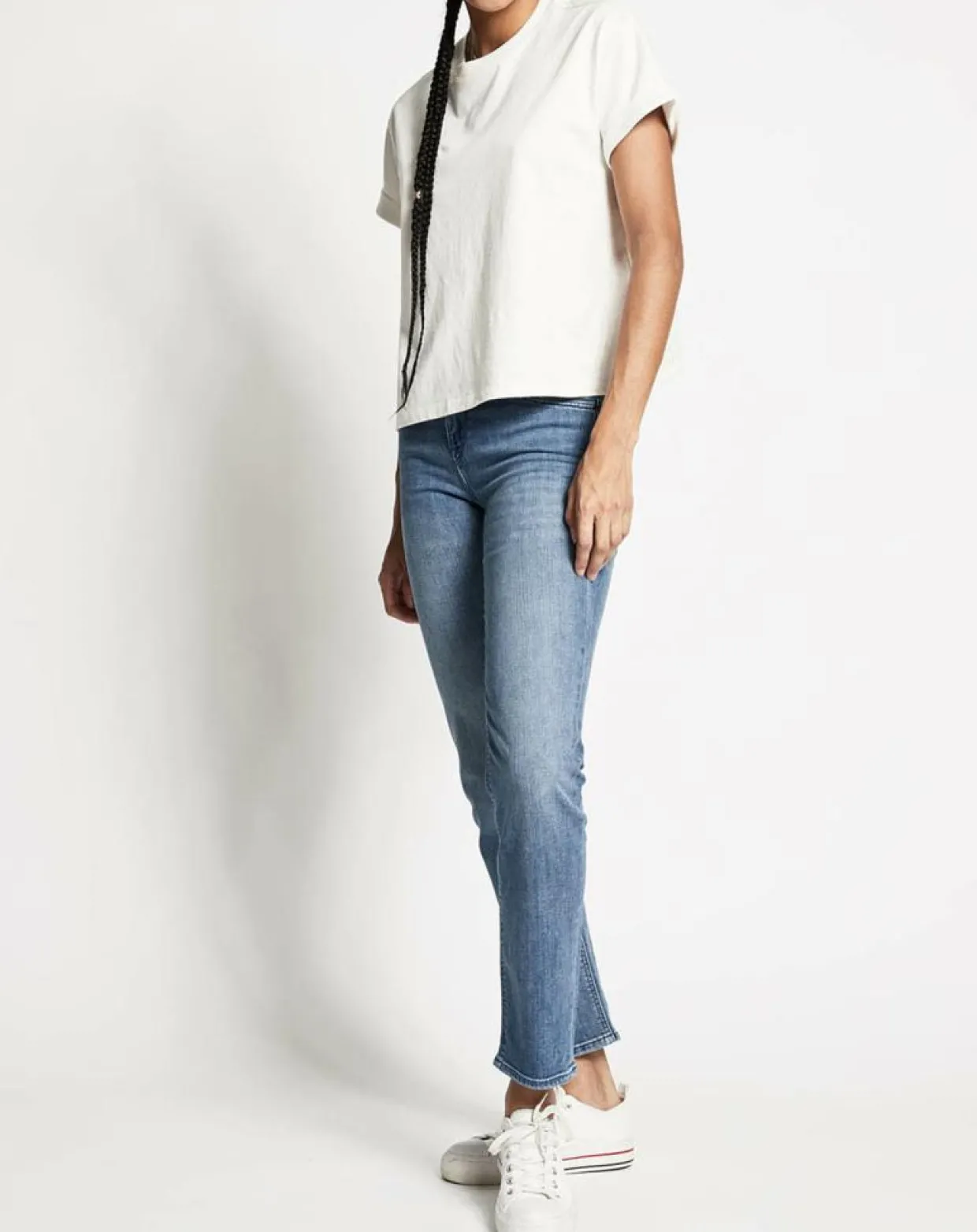 Femme Lee Jeans^Jean droit Elly Hr bleu délavé
