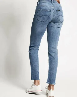 Femme Lee Jeans^Jean droit Elly Hr bleu délavé