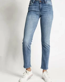 Femme Lee Jeans^Jean droit Elly Hr bleu délavé