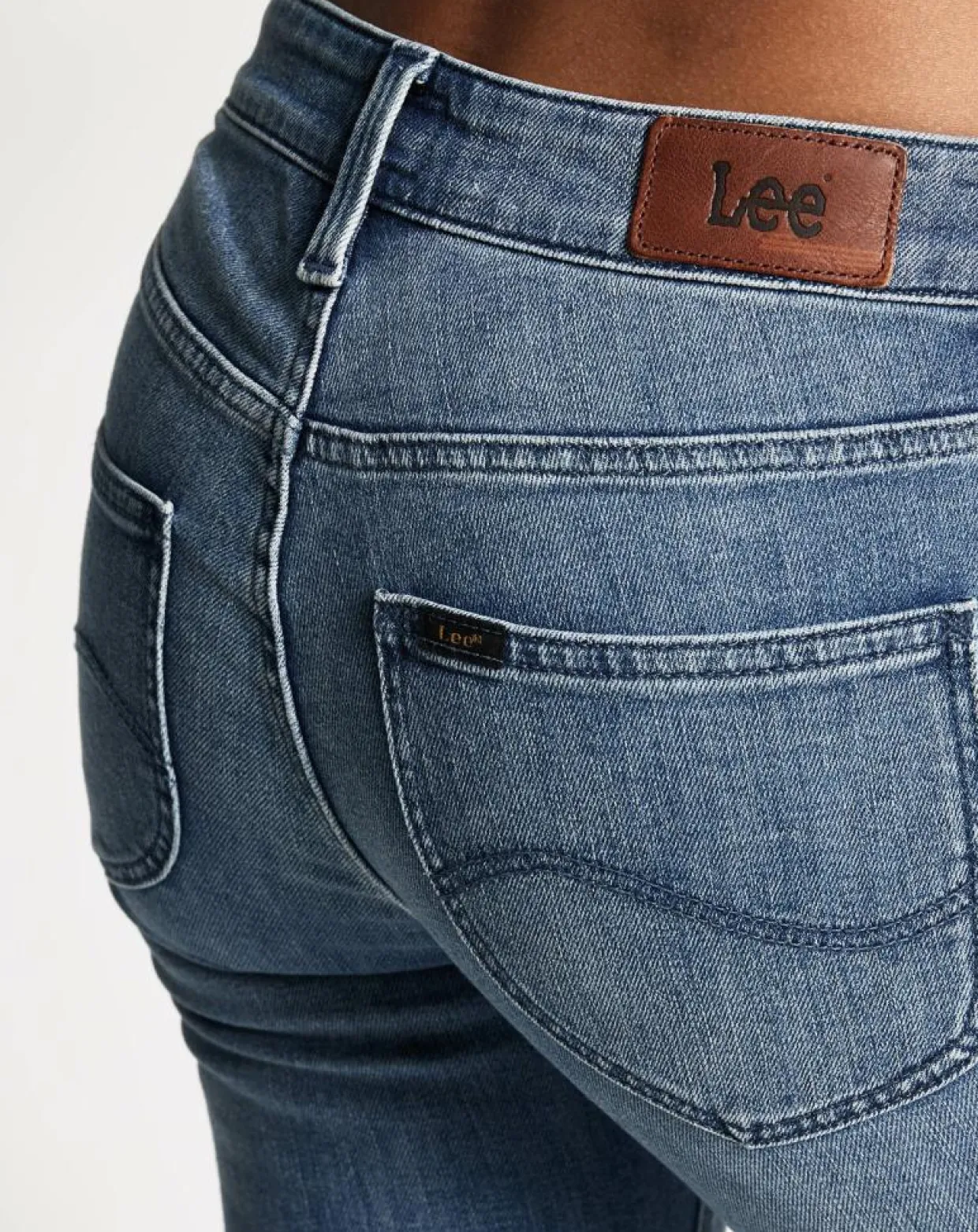 Femme Lee Jeans^Jean droit Elly Hr bleu délavé