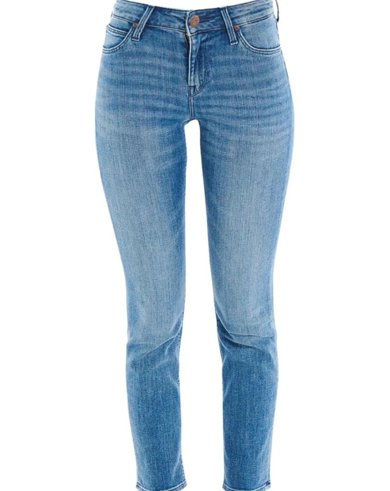 Femme Lee Jeans^Jean droit Elly Hr bleu délavé
