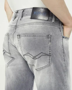 Homme Replay Jeans^Jean droit en Coton Bio 573 Grover gris moyen