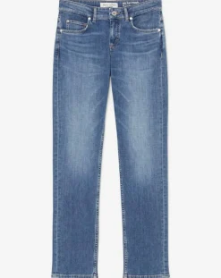 Jean droit en Coton extensible Alby bleu moyen-Marc O'Polo