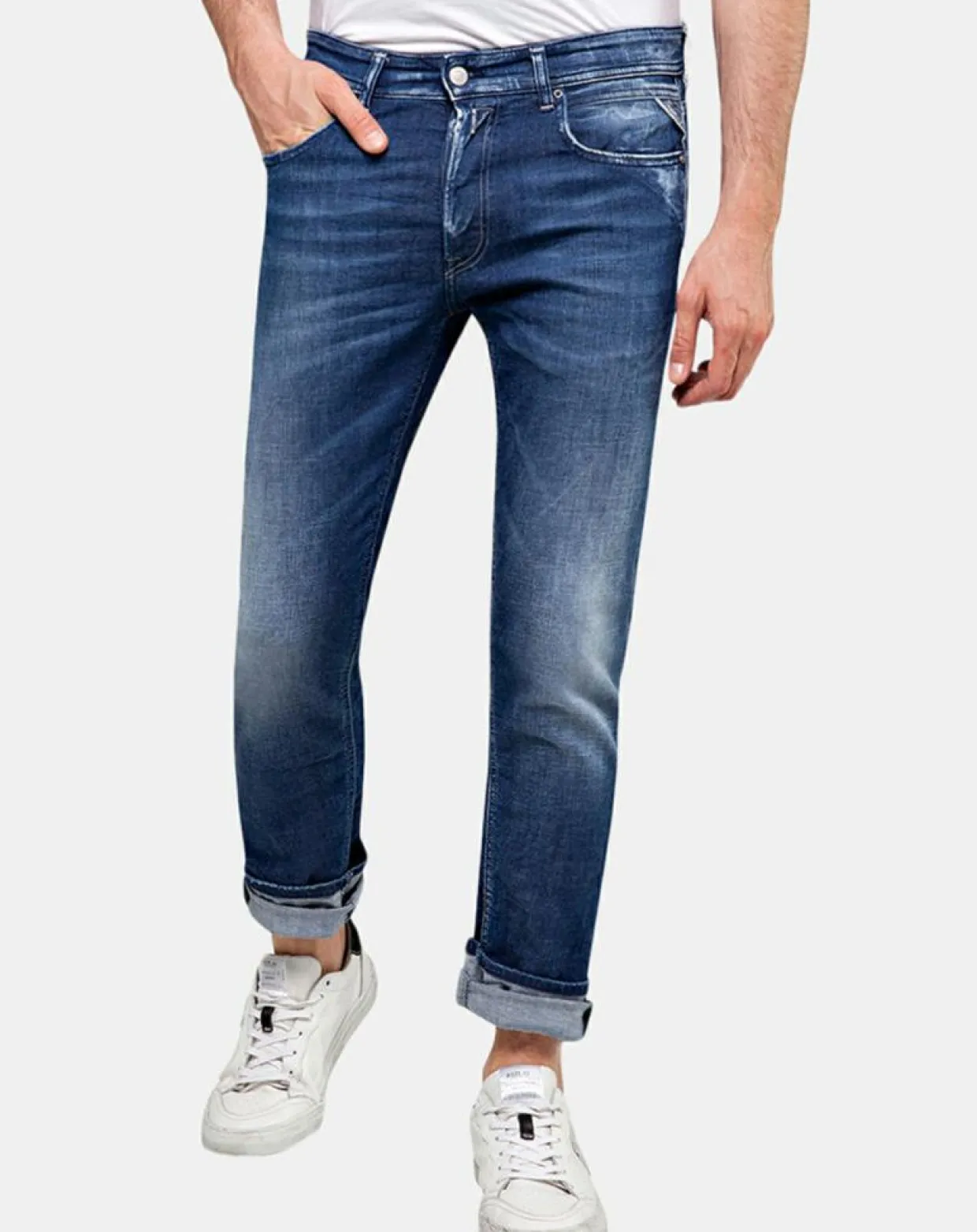 Jean Droit Grover bleu foncé-Replay Sale