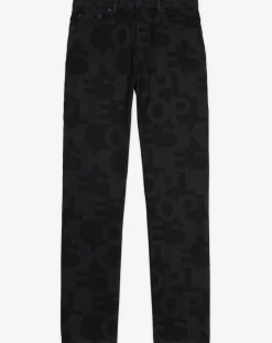 Jean Droit Logo noir délavé-The Kooples Outlet