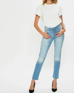 Femme Lee Jeans^Jean Droit Marion Th bleu clair