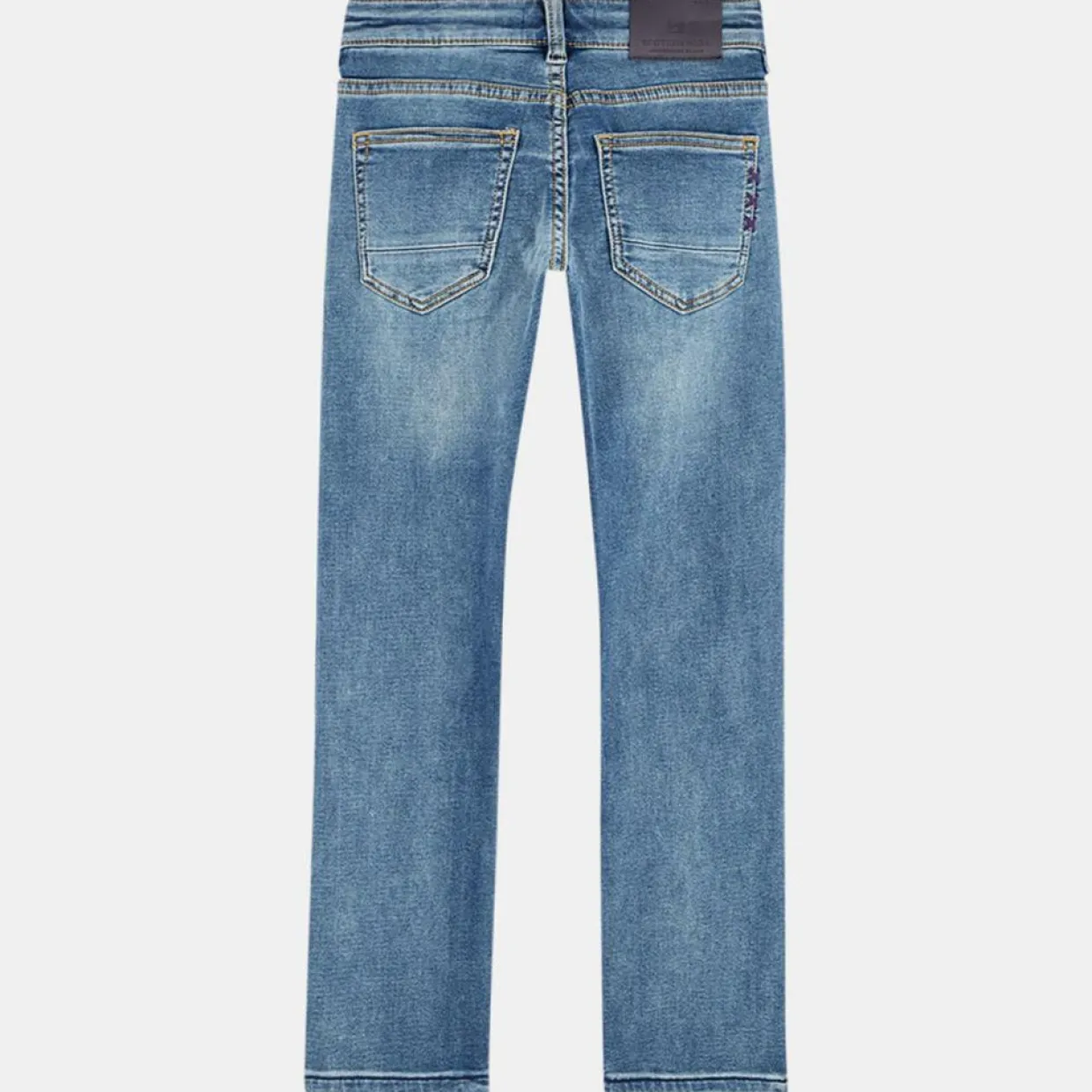 Enfant Scotch & Soda Fille^Jean droit Tiger en Toile de coton délavé bleu
