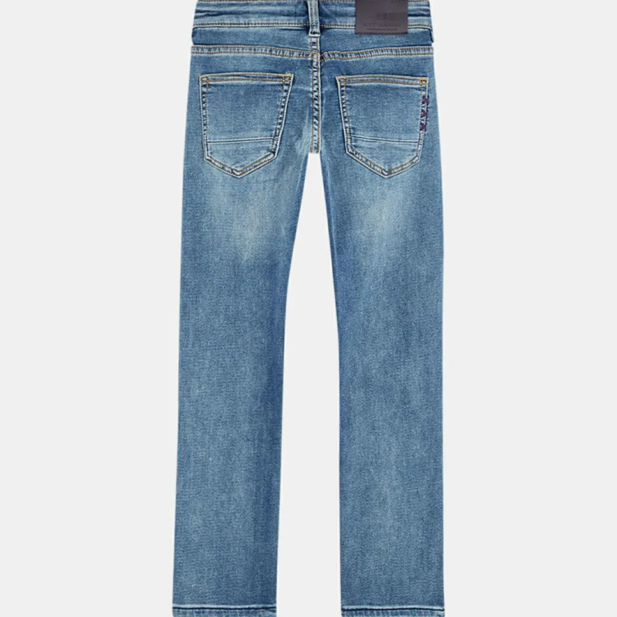 Enfant Scotch & Soda Fille^Jean droit Tiger en Toile de coton délavé bleu