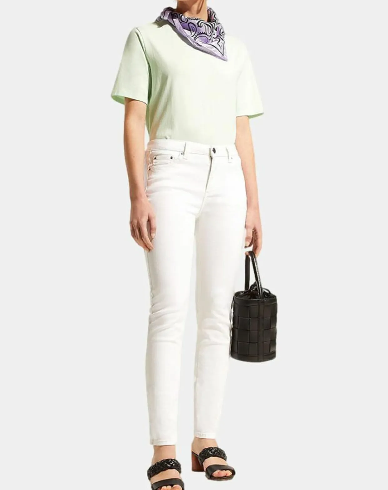 Jean en Coton Bio Lslim blanc-Galeries Lafayette