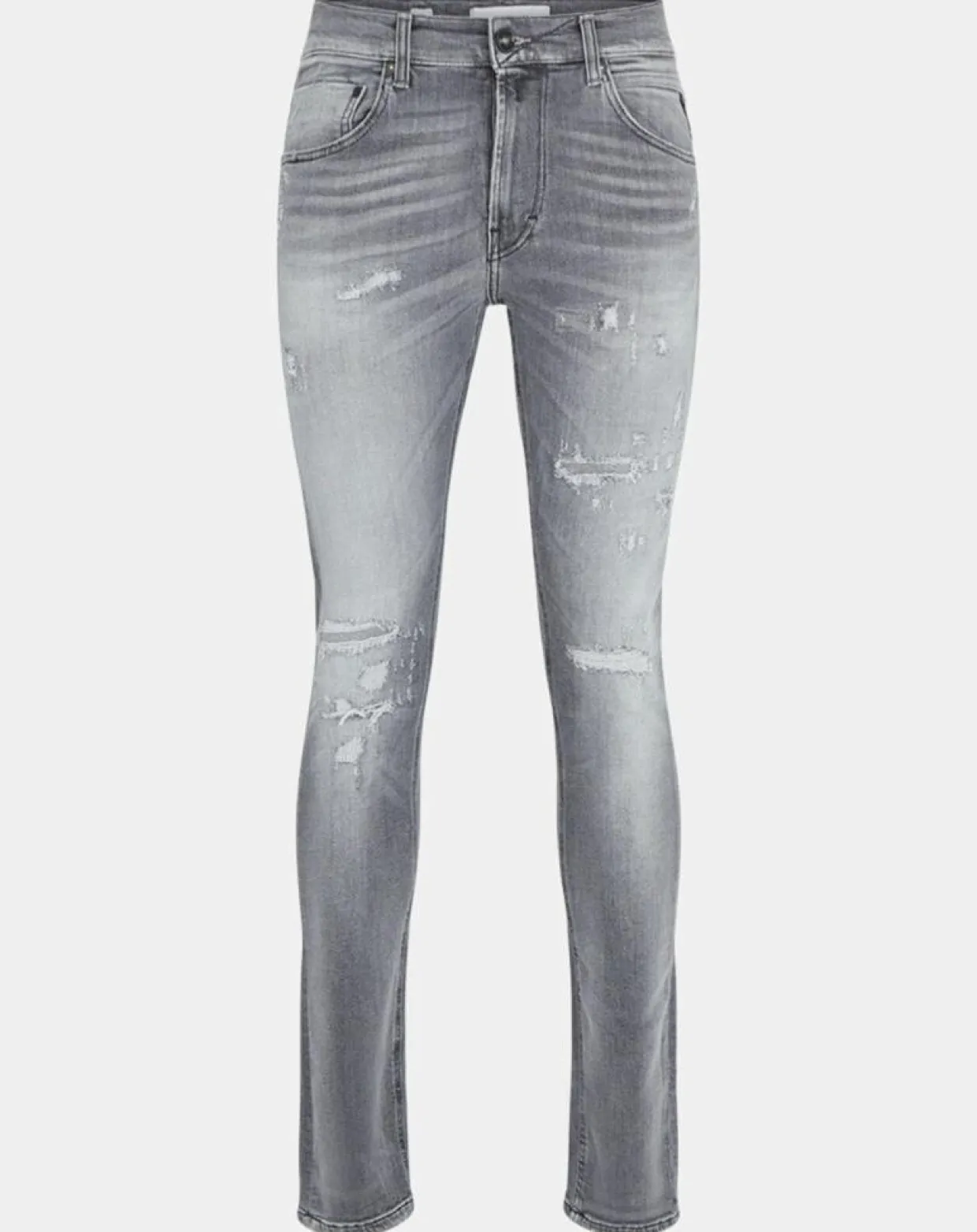 Jean en Coton Bio Aged Eco gris moyen-Replay Outlet
