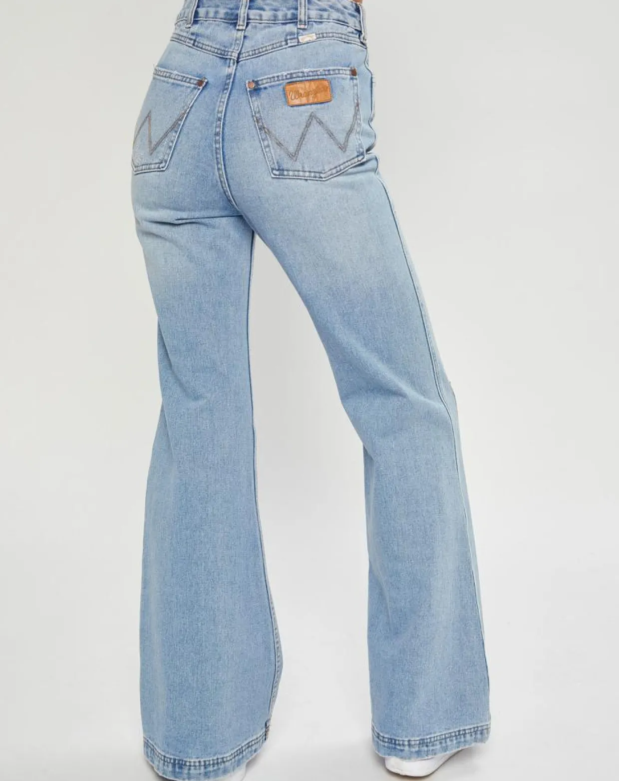 Jean flare x Wrangler Patchwork bleu clair-Billabong
