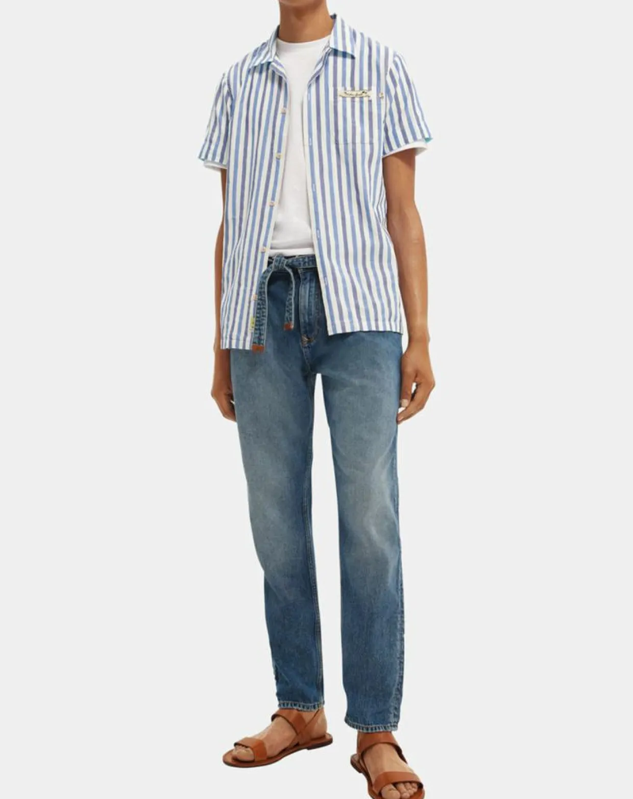 Jean Regular Fit Spin Chino bleu moyen-Scotch & Soda New