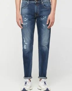 Jean Broken Edge bleu moyen-Replay Outlet
