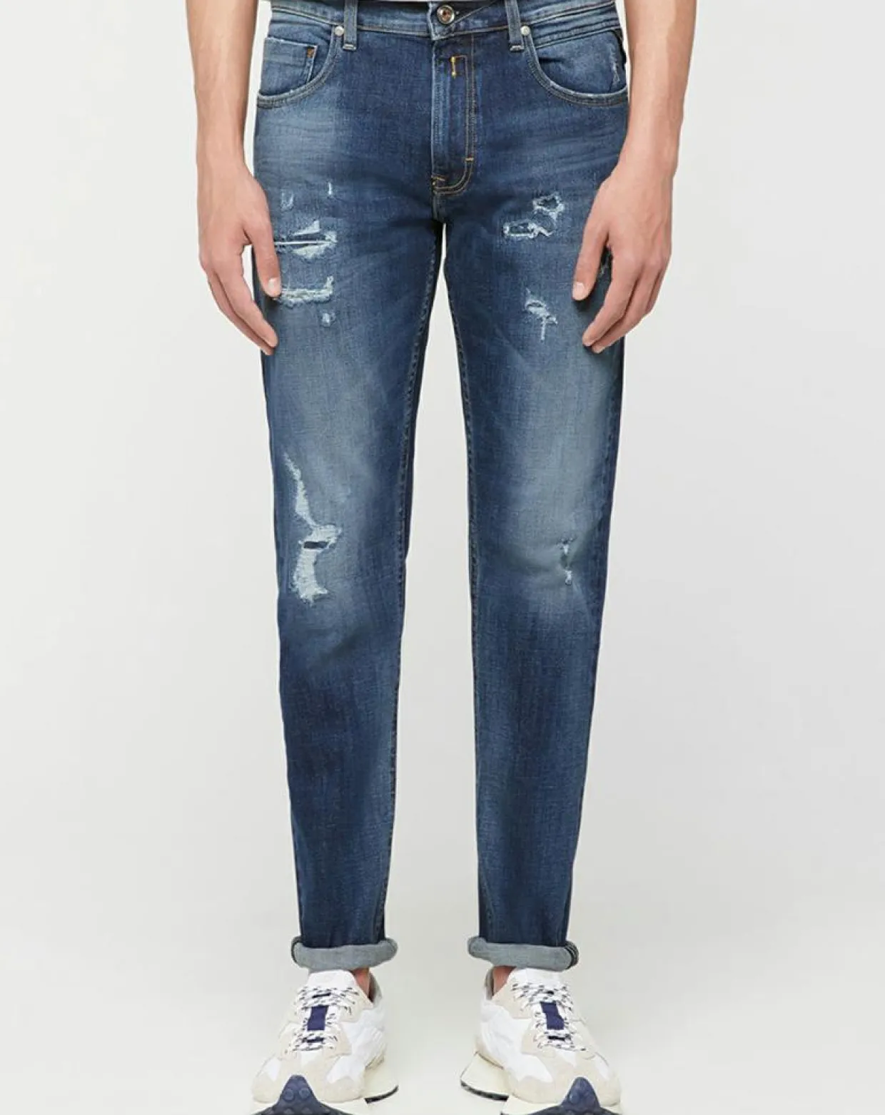 Jean Broken Edge bleu moyen-Replay Outlet