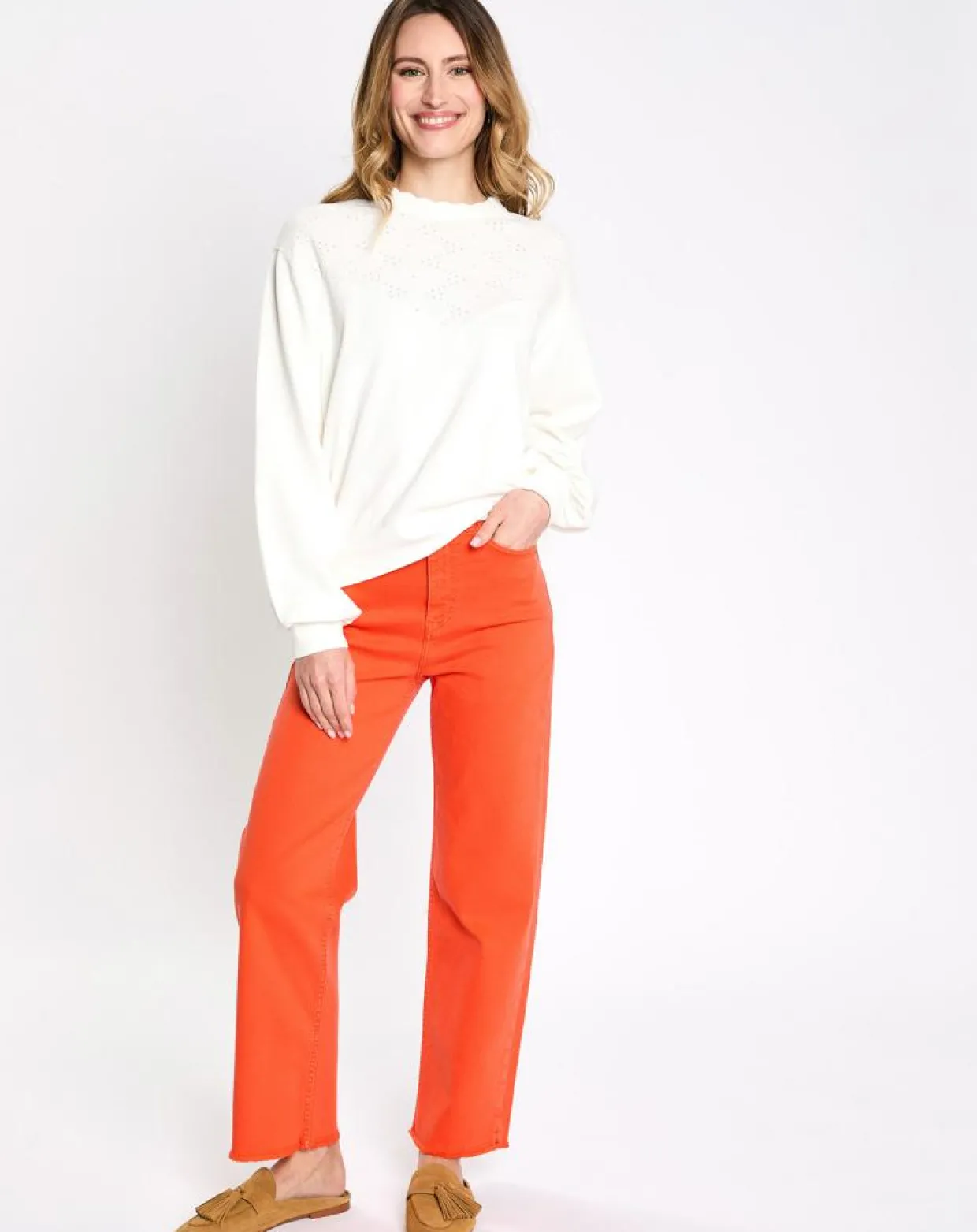 Jean 80's bord franc orange vif-Esprit
