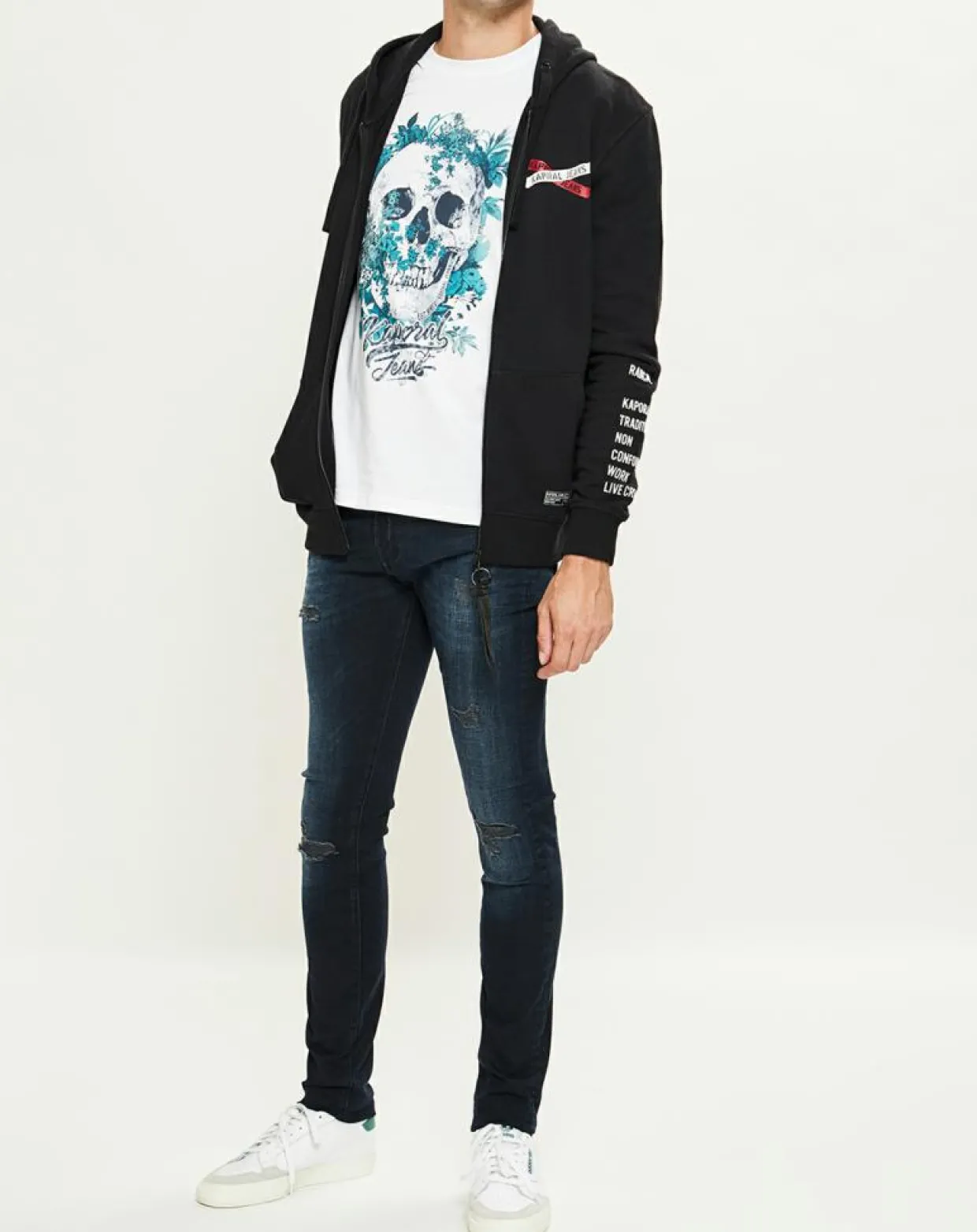 Homme Kaporal 5 Jeans^Jean Skinny Dadas Destroy bleu