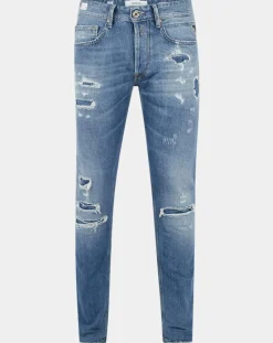 Homme Replay Jeans^Jean Slim 100% Coton Bio Broken Eged Willbi bleu moyen