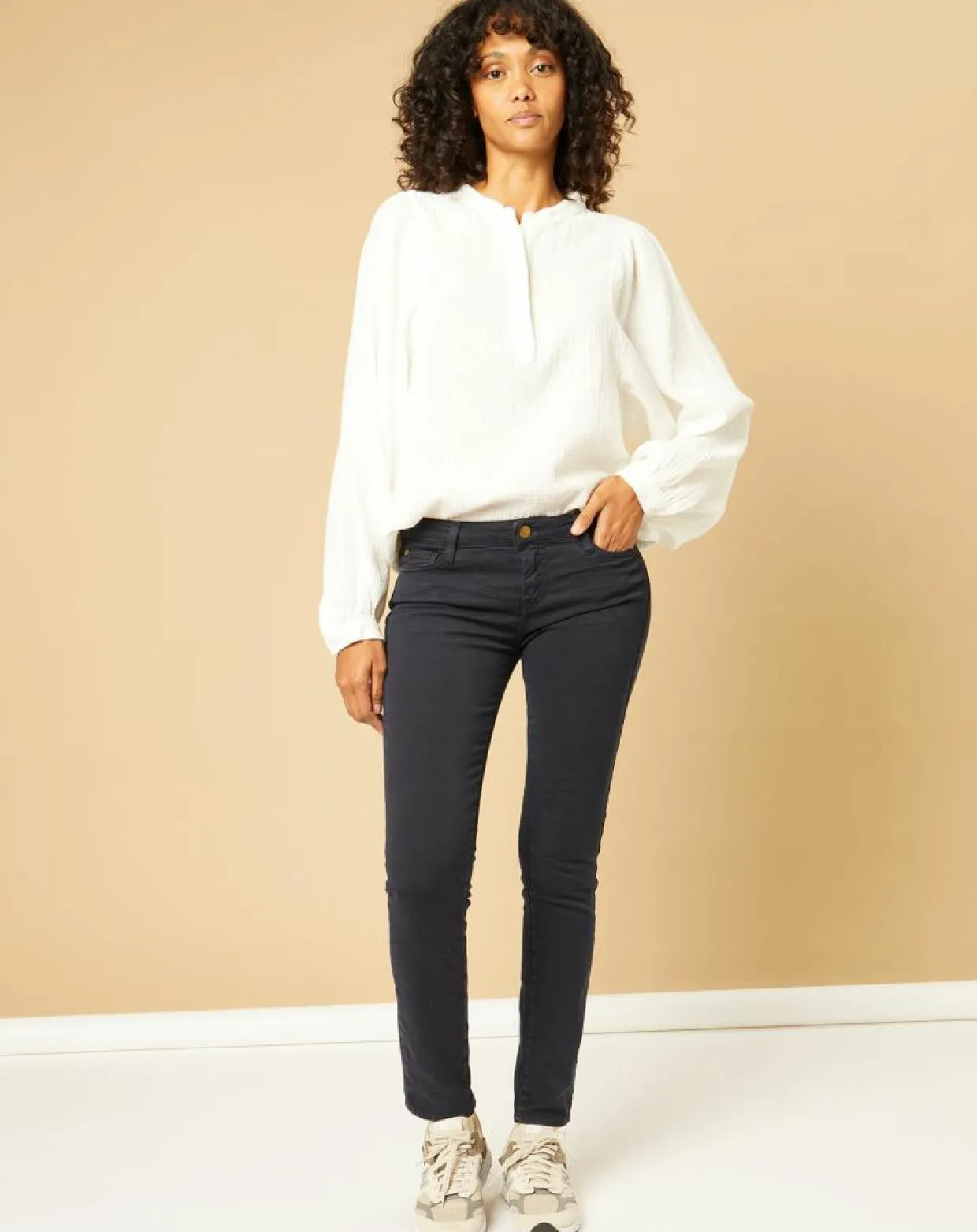 Femme Acquaverde Jeans^Jean slim 7/8 Scarlett bleu marine