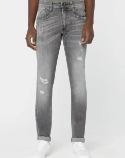 Jean Slim Aged Eco Anbass gris moyen-Replay Hot