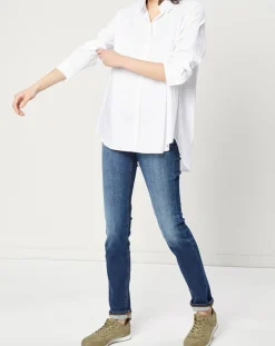 Femme Esprit Jeans^Jean Slim en Toile de coton bleu brut