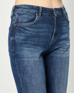 Femme Esprit Jeans^Jean Slim en Toile de coton bleu brut