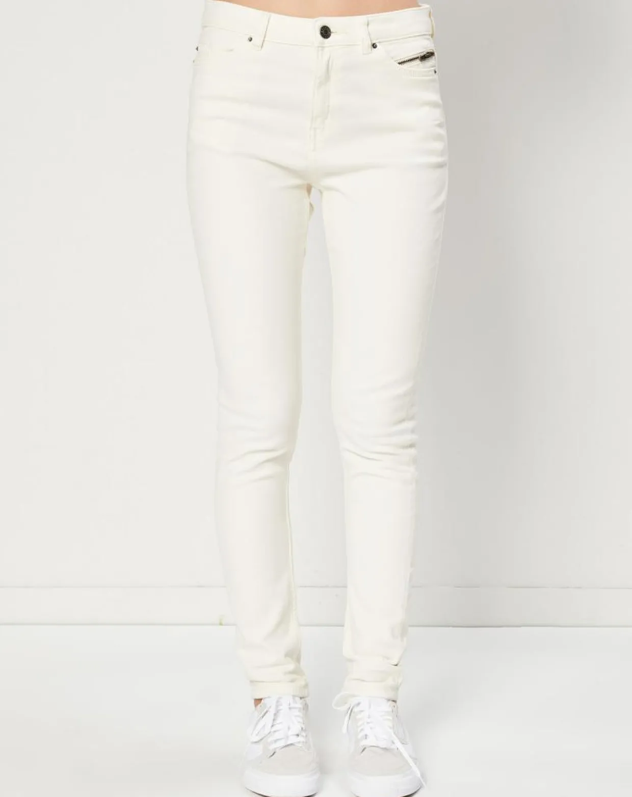 Jean Slim en Toile de coton blanc-Esprit Discount