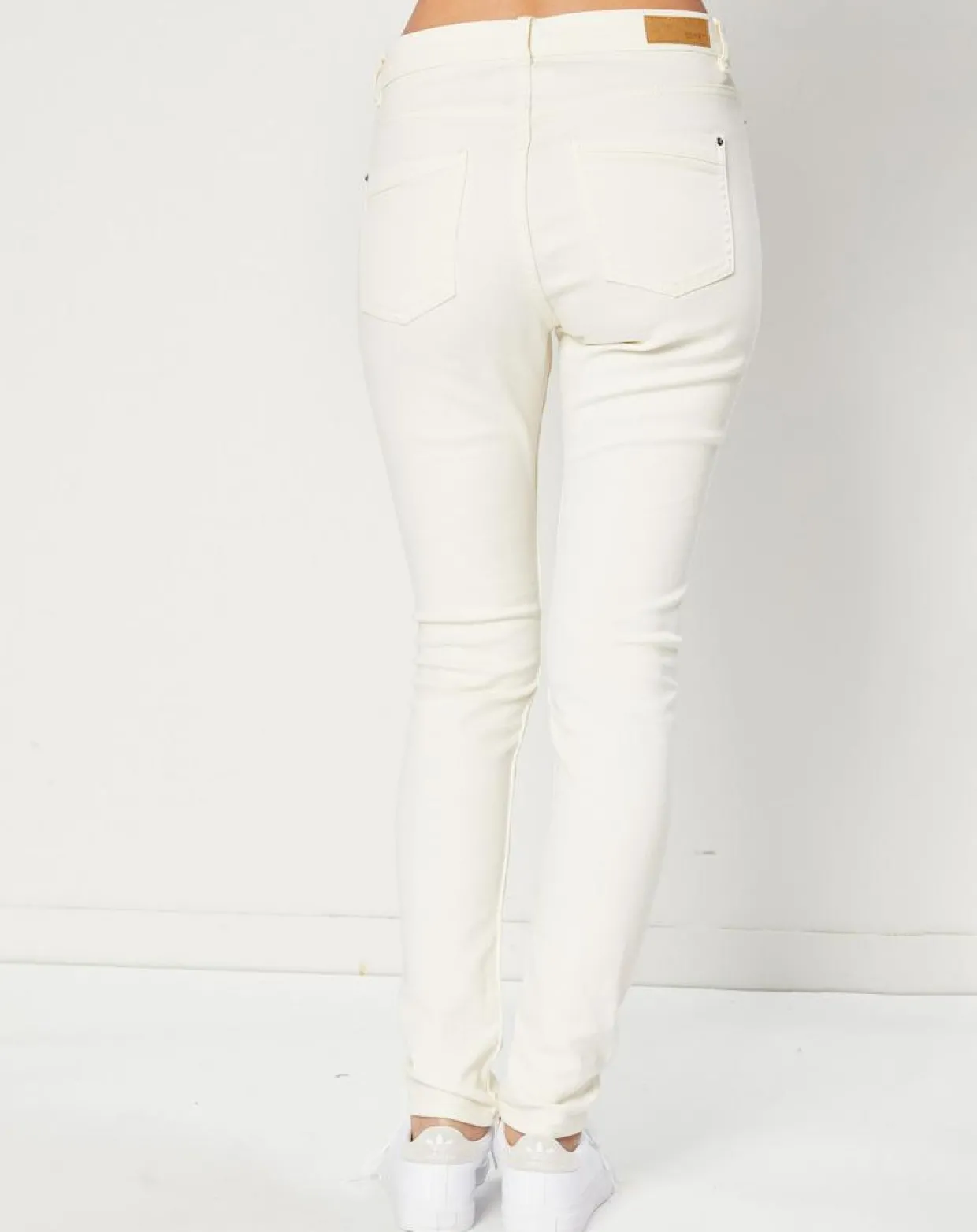 Jean Slim en Toile de coton blanc-Esprit Discount