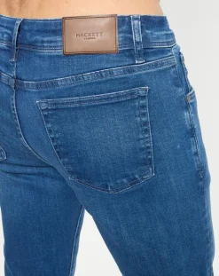 Jean Slim Fit Wash Flex bleu moyen-Hackett London Online