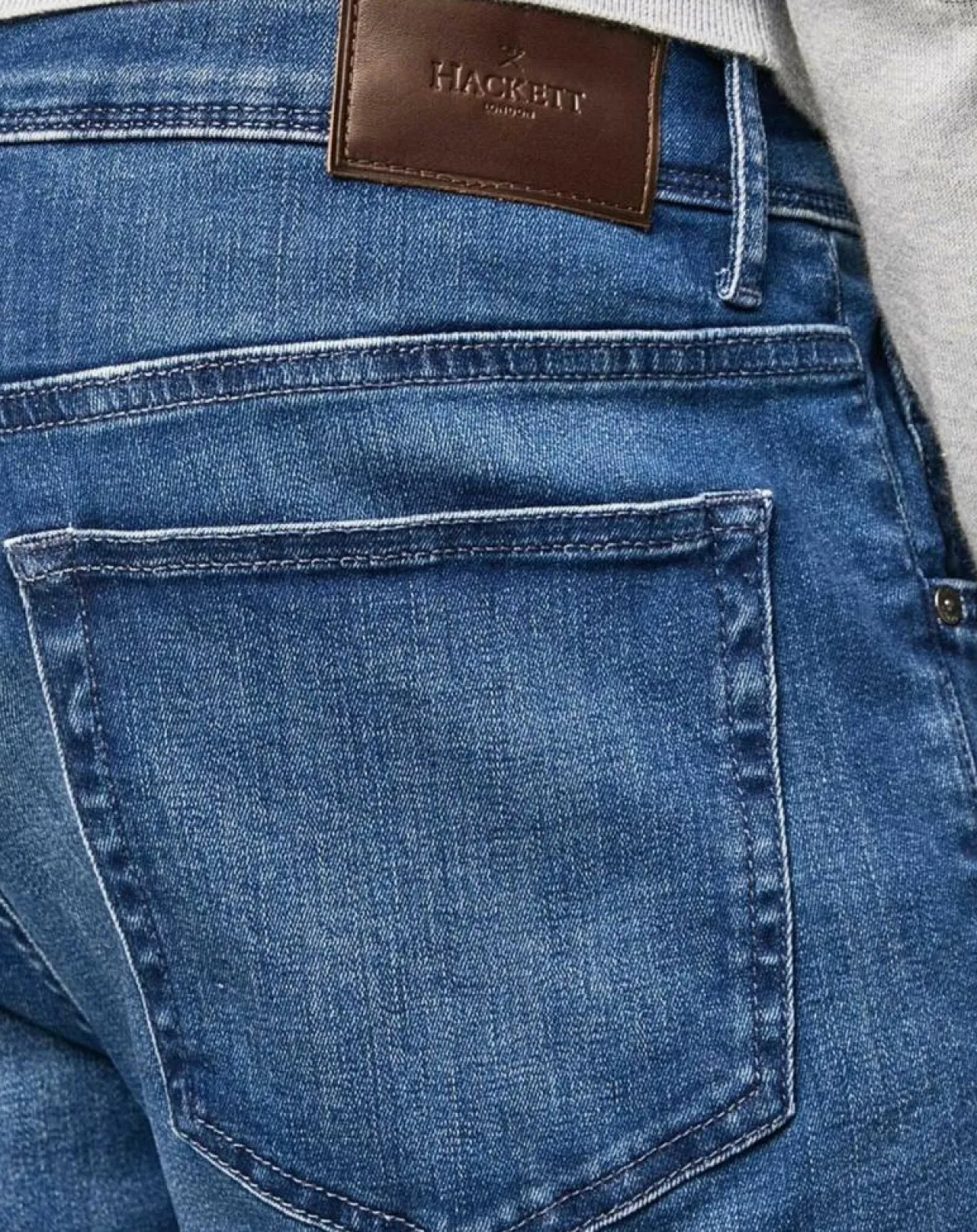 Jean Slim Fit Wash Flex bleu moyen-Hackett London Online