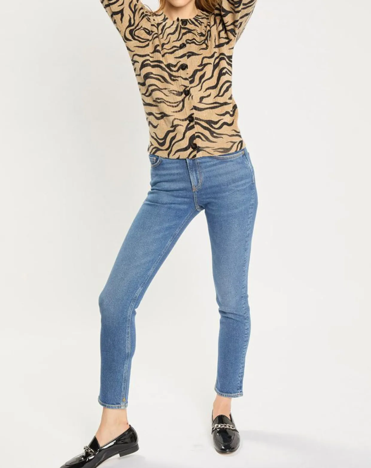 Jean Slim High Five Taille Haute bleu-Scotch & Soda Discount