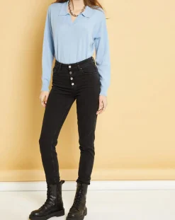 Femme Acquaverde Jeans^Jean slim Natural Nevada black stone