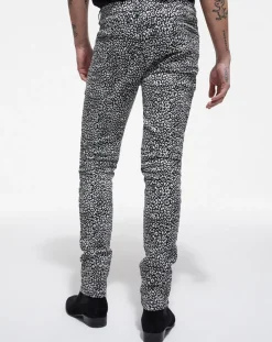 Homme The Kooples Jeans^Jean Slim Punk Léopard noir