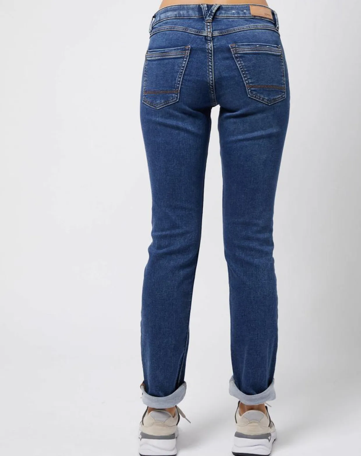 Femme Esprit Jeans^Jean stretch Slim en coton biologique mélangé bleu moyen