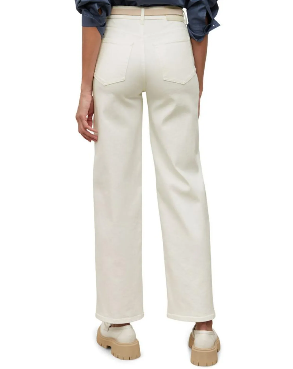 Jean taille haute Wideleg blanc-Marc O'Polo Outlet