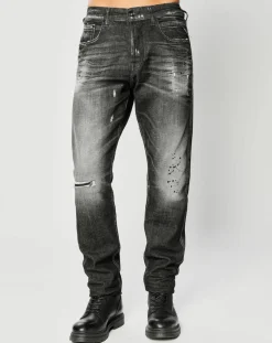 Homme Replay Jeans^Jean Tapered Tinmar noir délavé