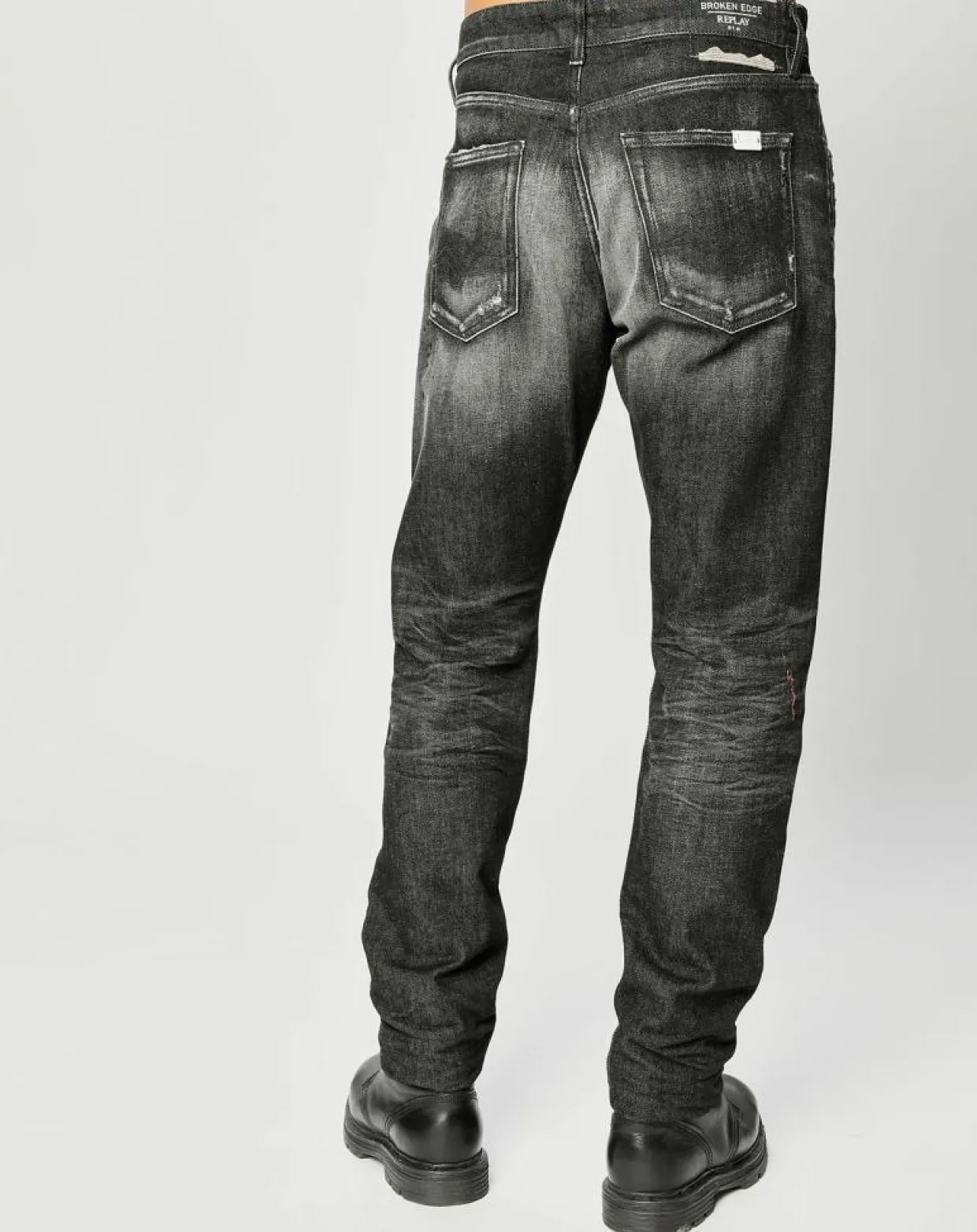 Homme Replay Jeans^Jean Tapered Tinmar noir délavé
