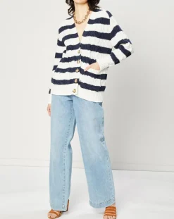 Jean Wide en Coton & Lin mélangés à taille haute bleu clair-Esprit Online