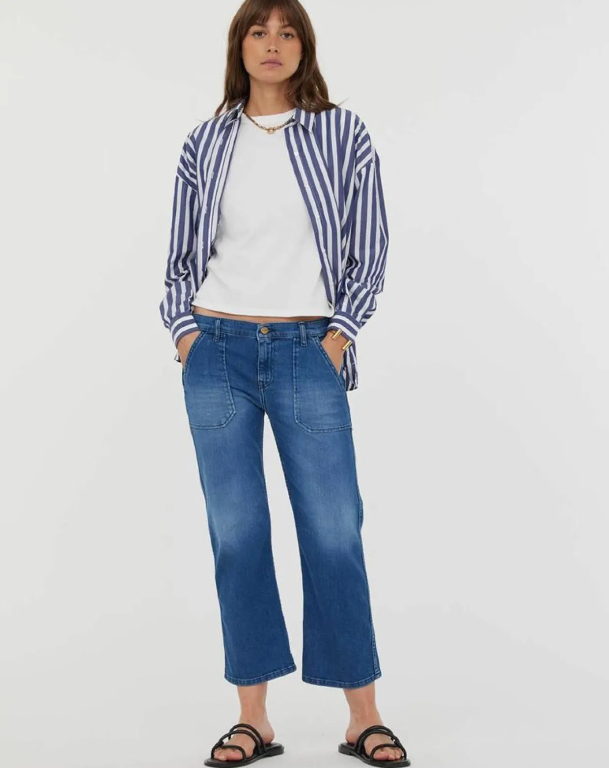Femme Acquaverde Jeans^Jean wide-leg Georgia bleu