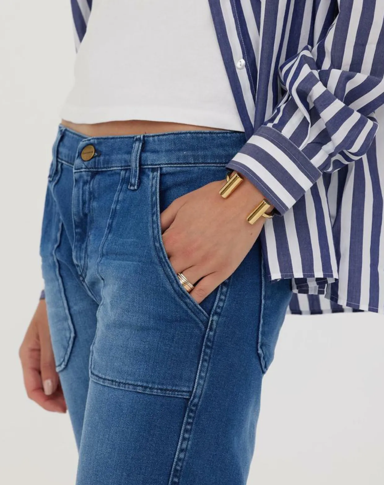 Femme Acquaverde Jeans^Jean wide-leg Georgia bleu
