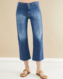 Femme Acquaverde Jeans^Jean wide-leg Georgia bleu