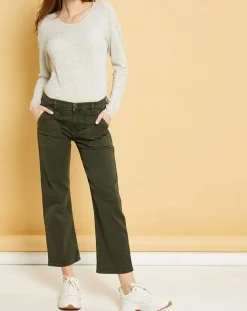 Femme Acquaverde Jeans^Jean wide-leg Georgia vert forêt
