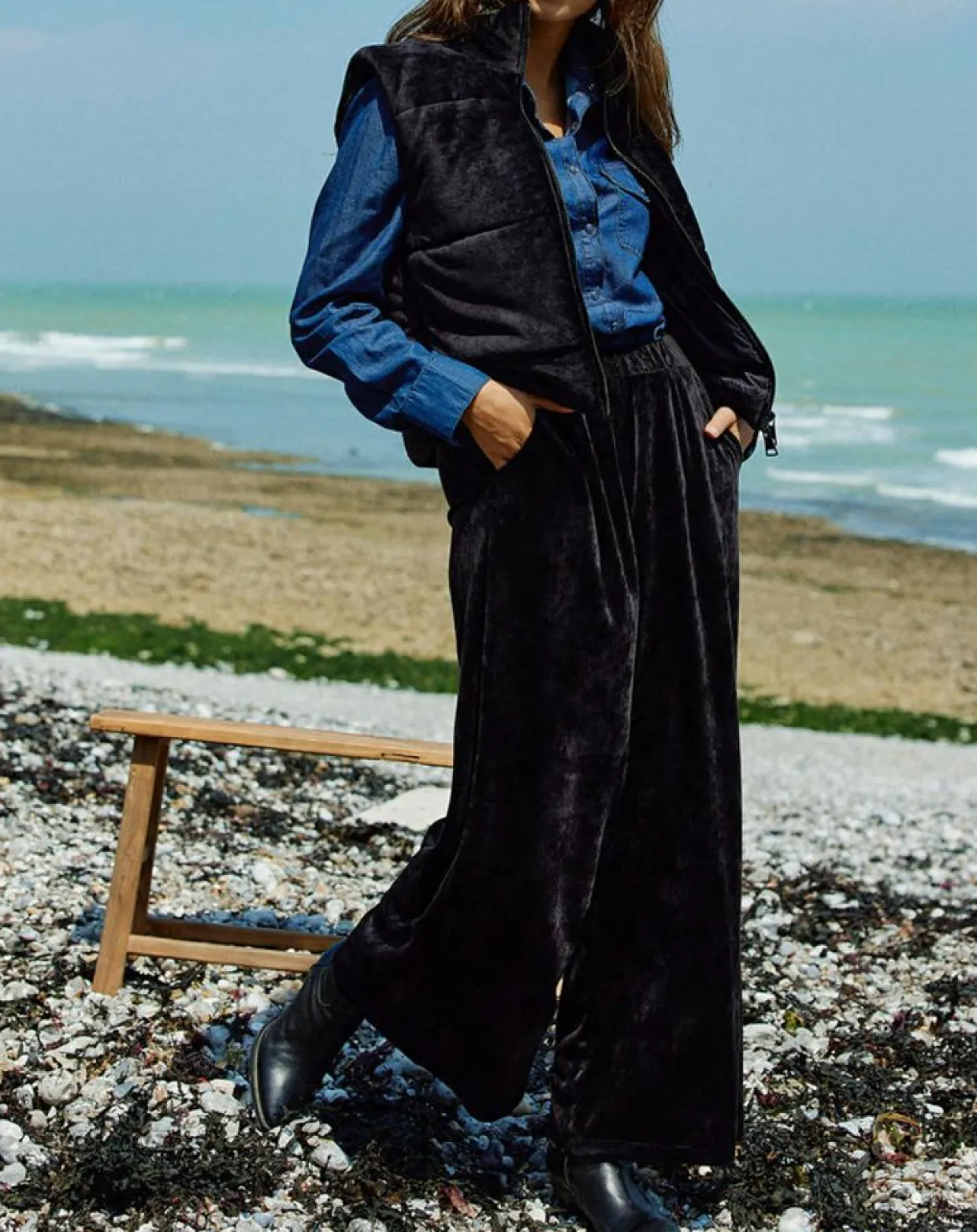 Jogging en Velours Zana noir-Lauren Vidal Hot