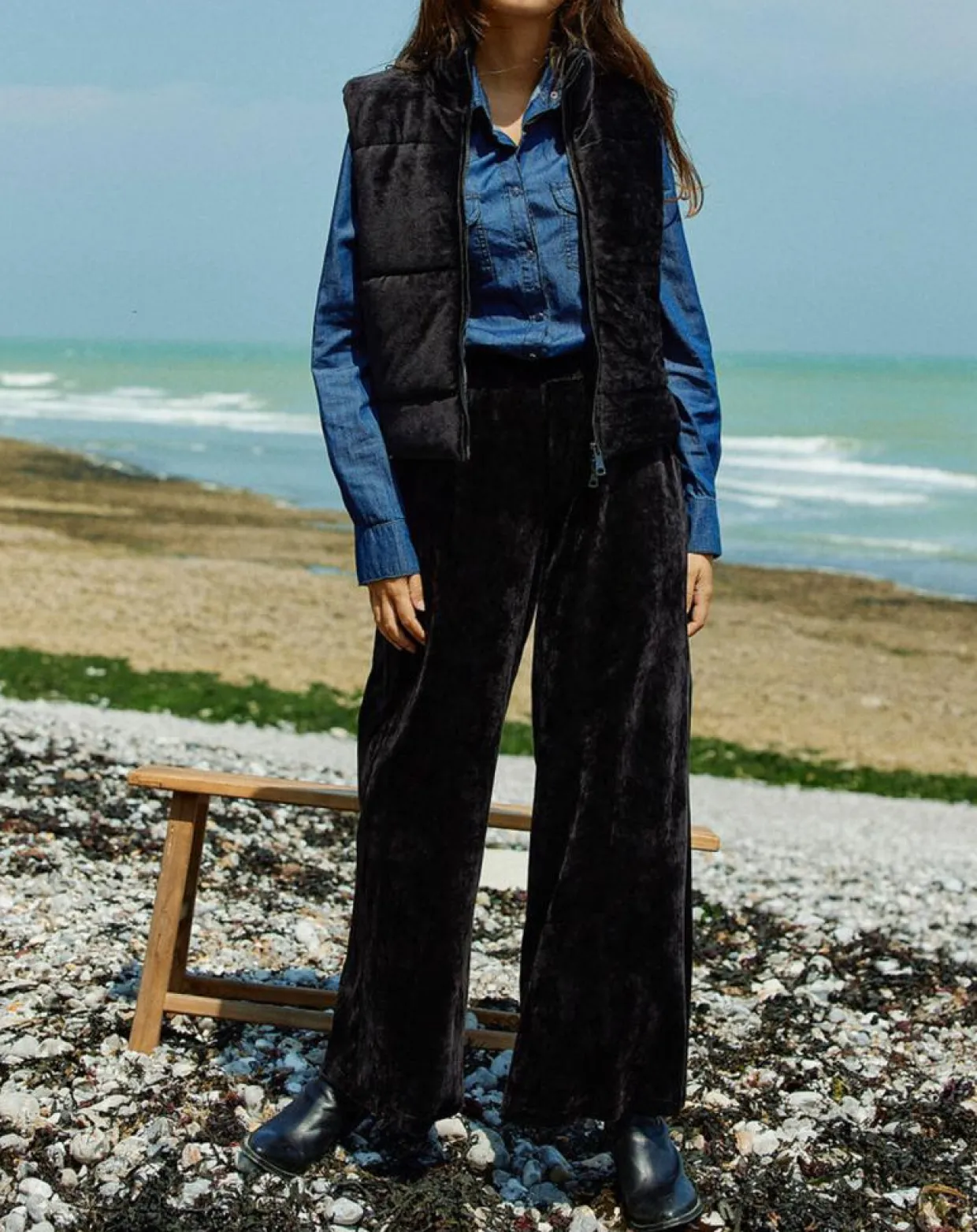 Jogging en Velours Zana noir-Lauren Vidal Hot